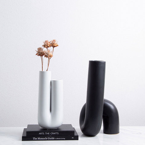 Abstract Creative Ceramic Tube Vase - HOMYEA