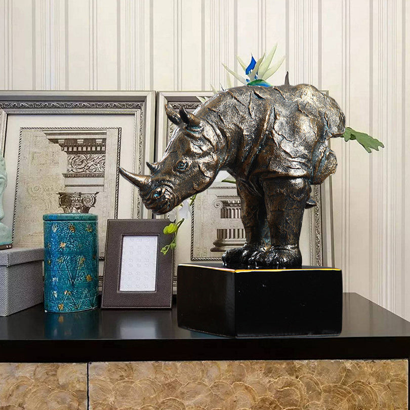 Rhinoceros Sculpture Decor Object - HOMYEA