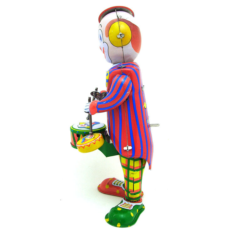 Retro Nostalgic Clown playing drums Wind-up Toy - HOMYEA