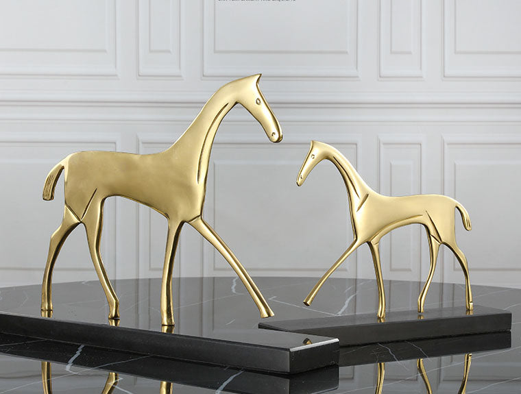 Golden Horse Sculpture - HOMYEA