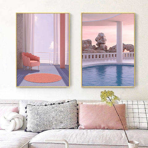 Pink Dream Wall Art - HOMYEA