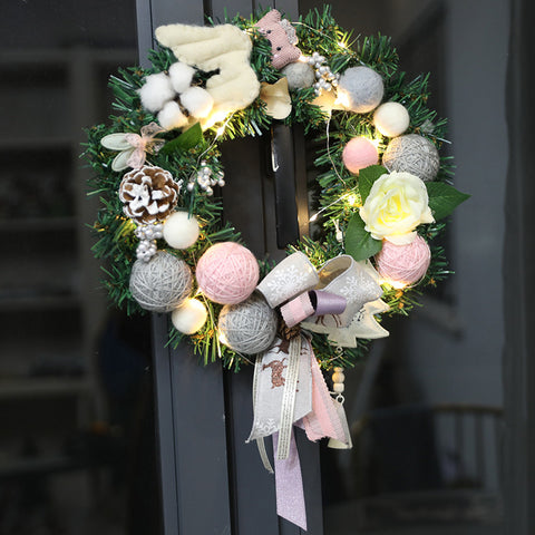 Christmas Pink Felt Garland - HOMYEA