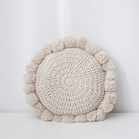 Hand Knitting Round Pillows - HOMYEA