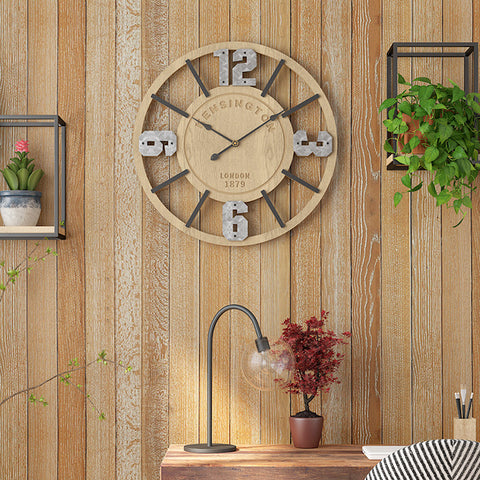 Wooden Wall Clock - HOMYEA