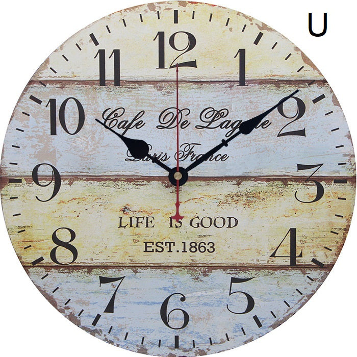 Vintage Wooden Wall Clock - HOMYEA