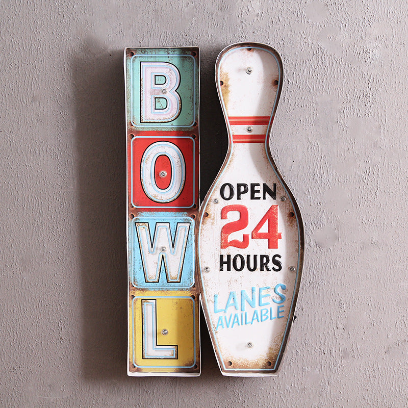 Vintage Metal Bowling LED Lights - HOMYEA