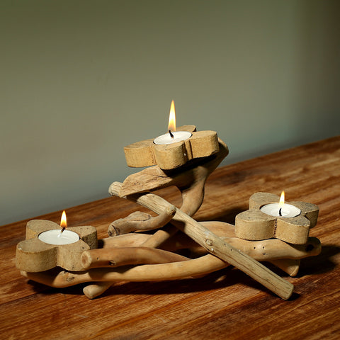 Wooden Butterfly Shaped Composite Candlestick - HOMYEA