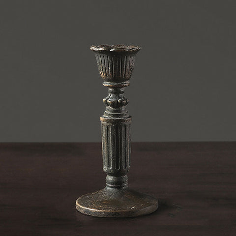 Vintage Resin Bronze Candle Holder - HOMYEA