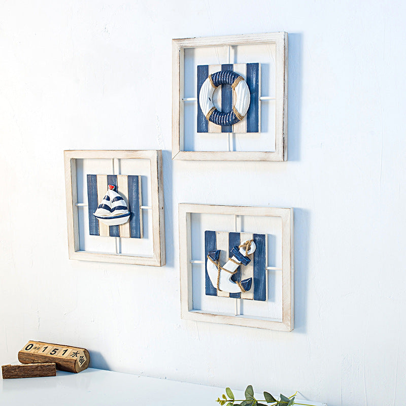 3D Blue White Frame - HOMYEA