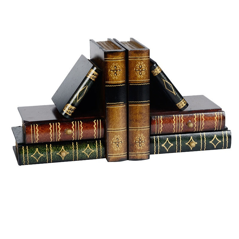 Vintage Wooden Imitation Book Storage Box - HOMYEA