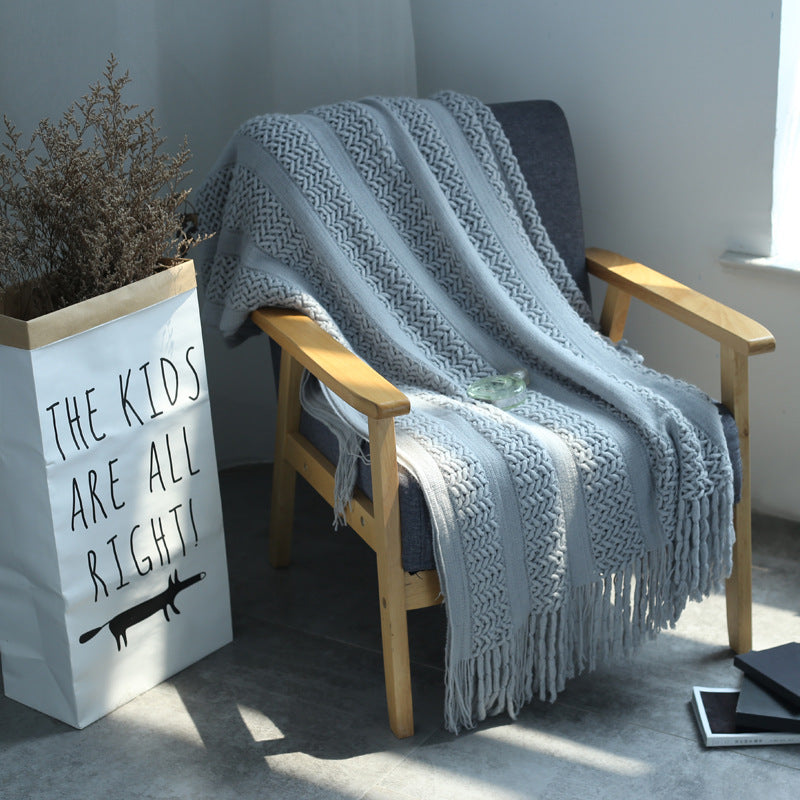 Fringe Lace Rectangle Blanket - HOMYEA