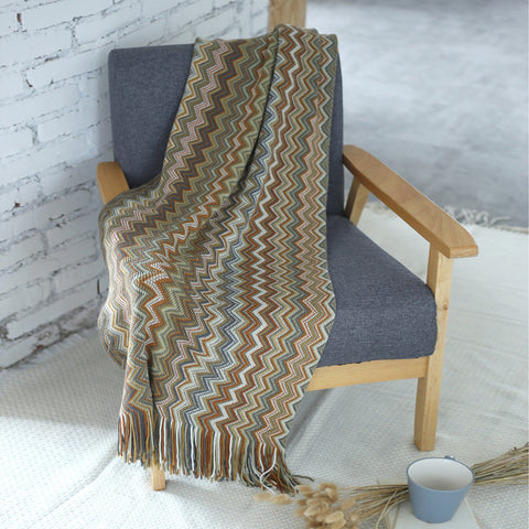 Bohemia Knitting Rectangle Blanket - HOMYEA