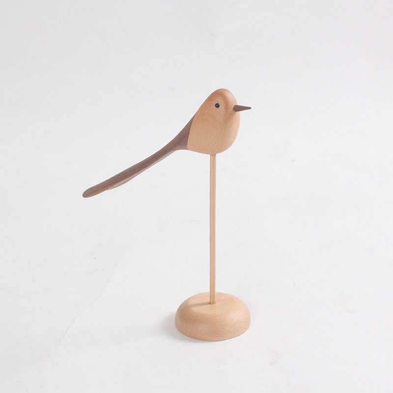 Long-Tailed Bird Wooden Sculptures - HOMYEA