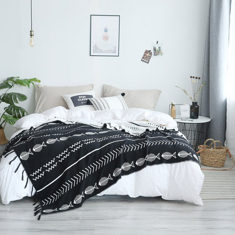 Herringbone Cotton Blanket - HOMYEA