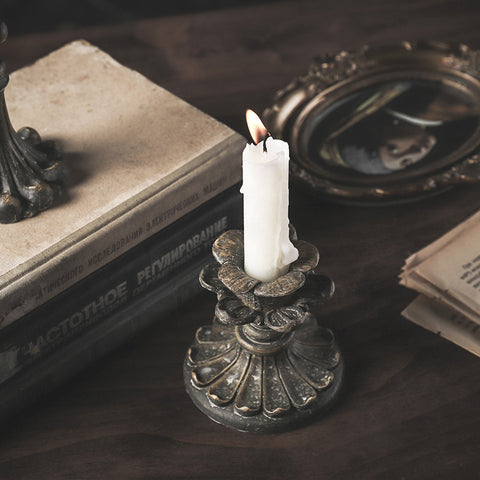 Vintage Resin Bronze Candle Holder - HOMYEA