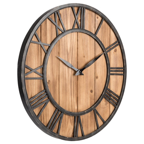 Round Vintage Fir Wall Clock - HOMYEA