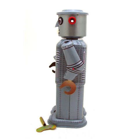 Creative Retro Nostalgic Silver Robot Wind-up Toy - HOMYEA