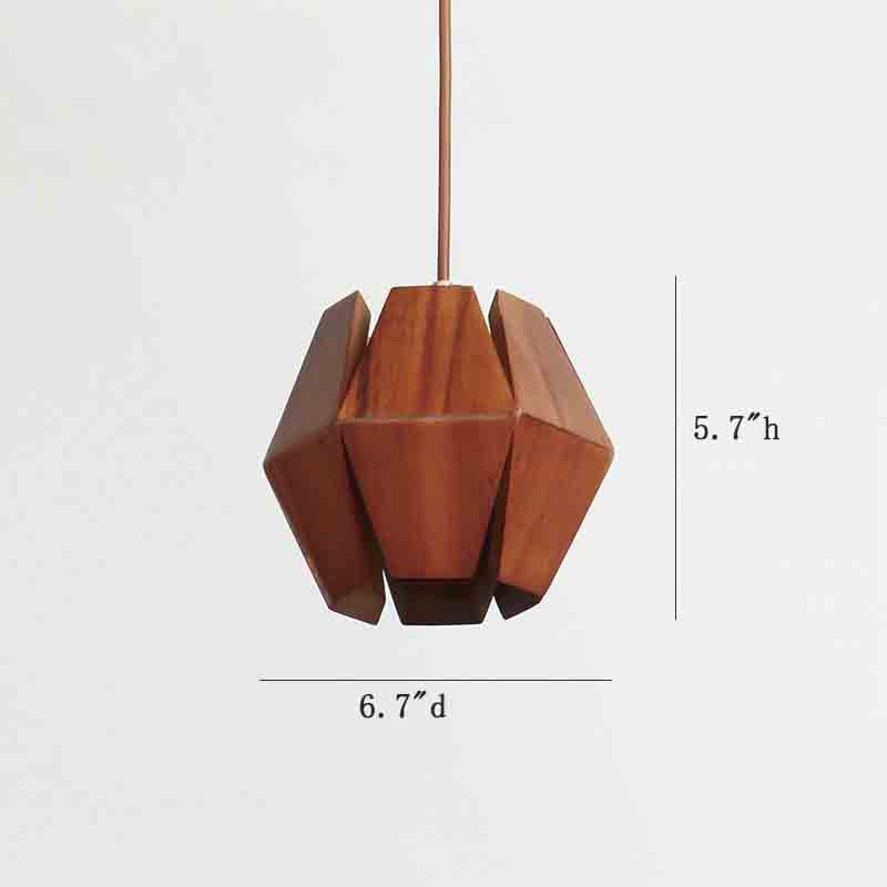 Bar Polyhedral Wooden Pendants - HOMYEA