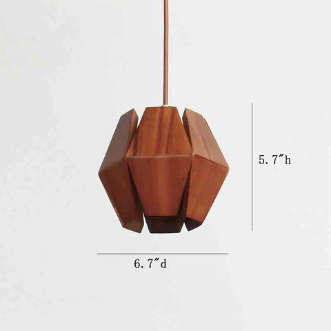 Bar Polyhedral Wooden Pendants - HOMYEA