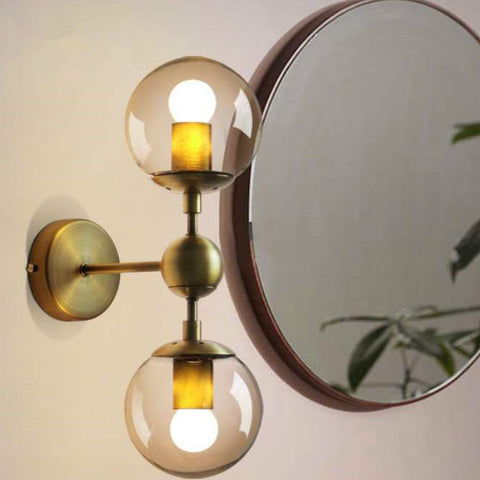 Simple Mirror Front Glass Sconces - HOMYEA