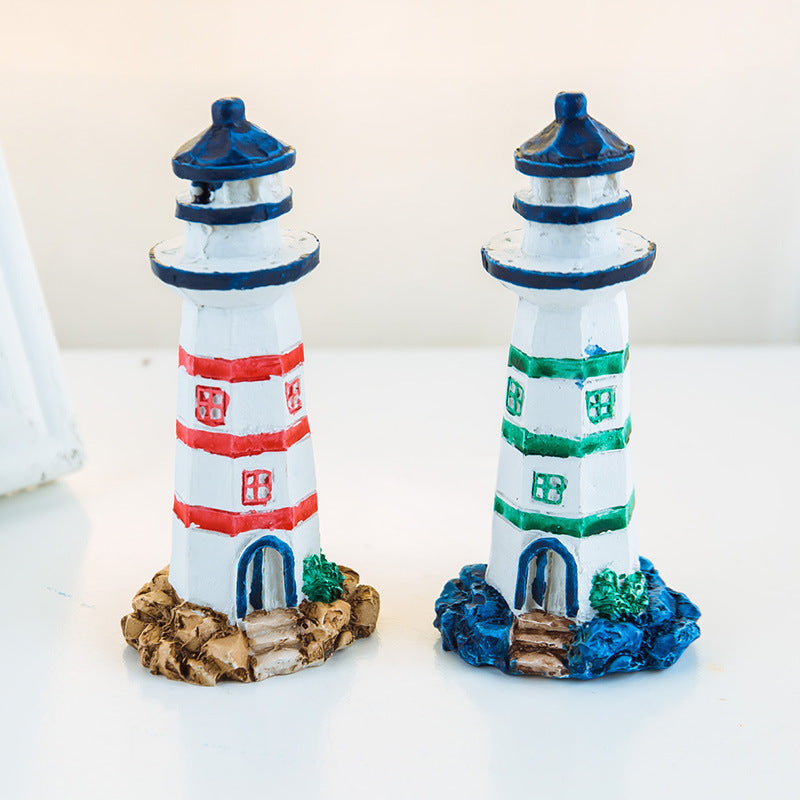 Mini Resin Painted Lighthouse - HOMYEA