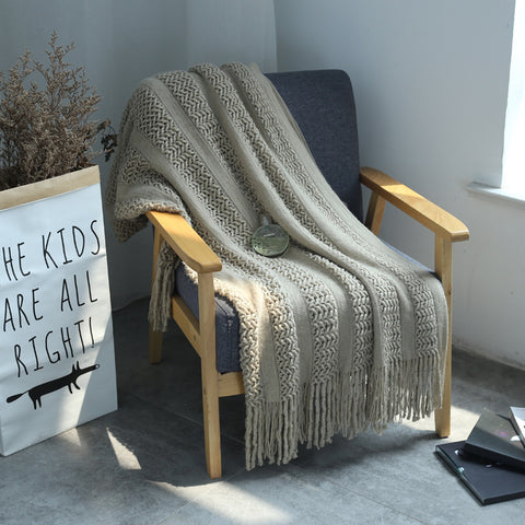 Fringe Lace Rectangle Blanket - HOMYEA