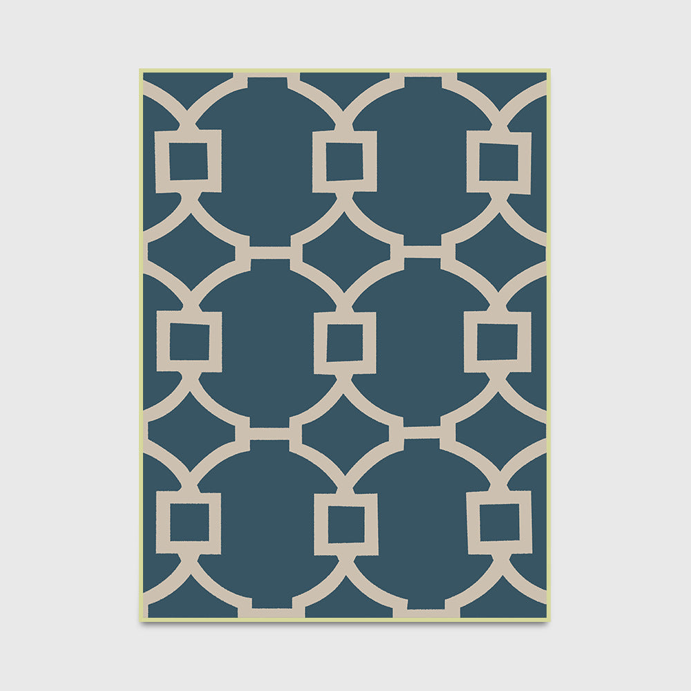 Blue Rectangular Rugs - HOMYEA