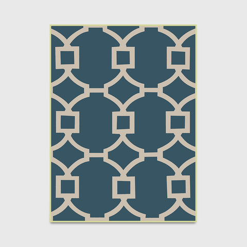 Blue Rectangular Rugs - HOMYEA