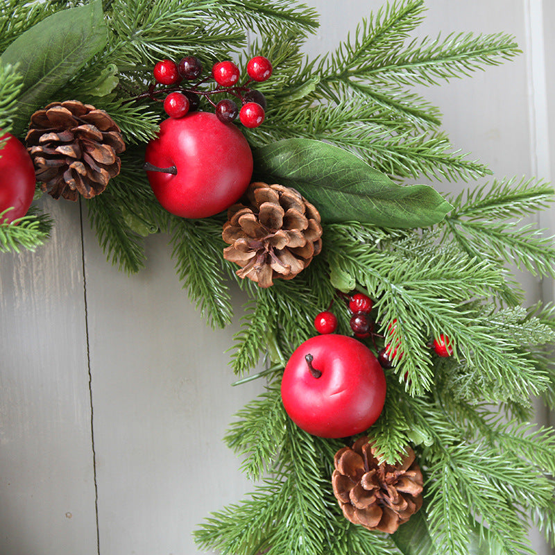 Christmas Pine Needle Peace Fruit Wreath - HOMYEA