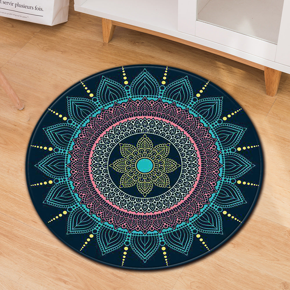 Ethnic Style Round Carpet - HOMYEA