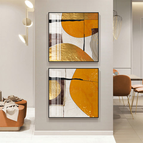 Orange Abstract Wall Art - HOMYEA