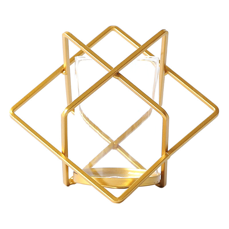 Geometric Metal Candle Holder - HOMYEA