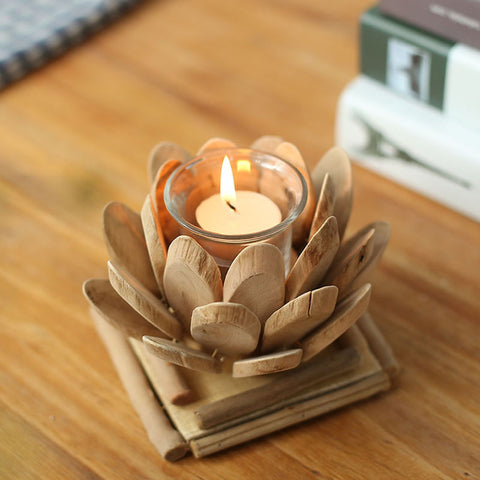 Home Handmade Design Lotus Shape Candle Holder - HOMYEA