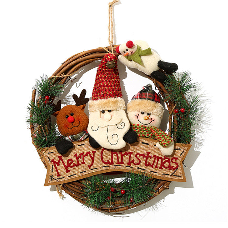 Santa Snowman Decoration Door Hanging - HOMYEA