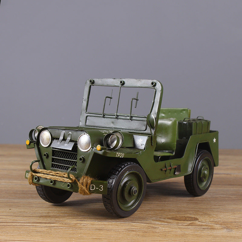 Metal Army Green Car Model - HOMYEA