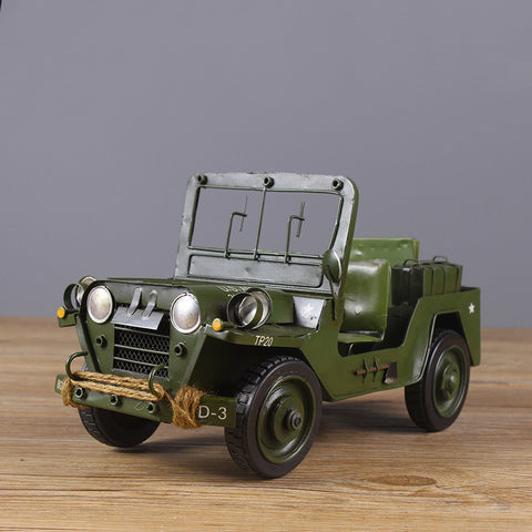 Metal Army Green Car Model - HOMYEA