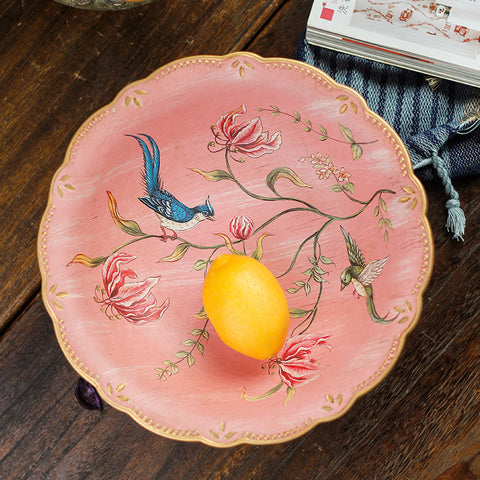 Ceramic Pink Warbler Plate - HOMYEA