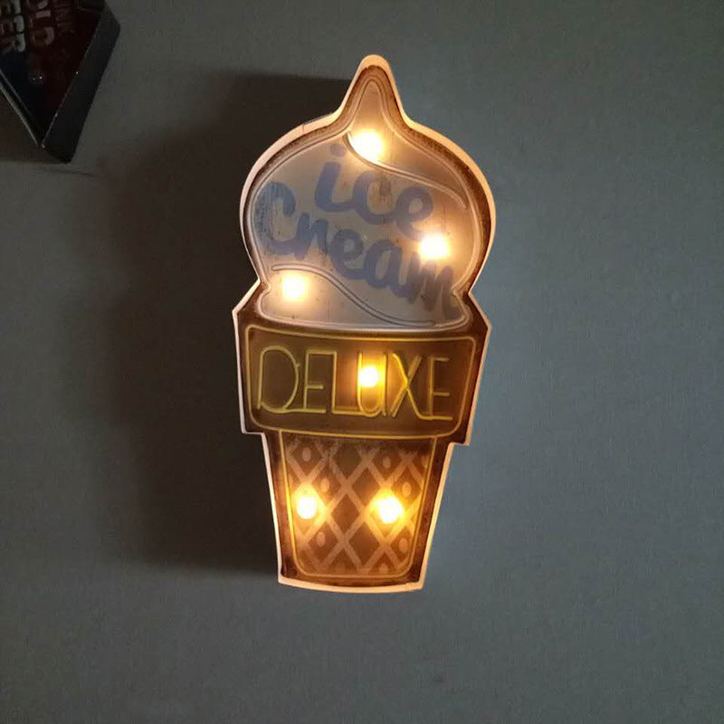 Vintage Metal Ice Cream Led Lights - HOMYEA