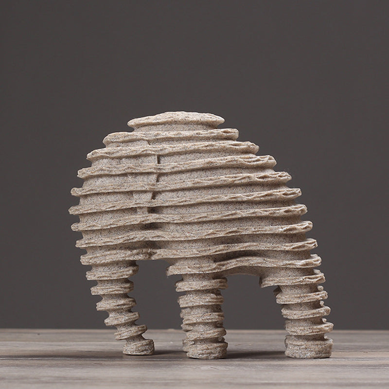 Abstract Elephant Sculpture Decor Objects - HOMYEA