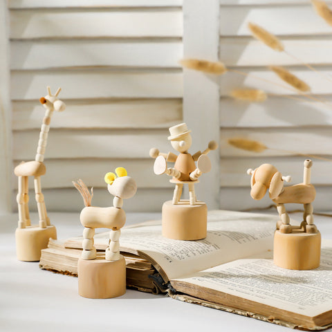 Cartoon Wooden Beige Small Crafts - HOMYEA