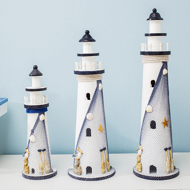 Creative Wooden Handmade Lighthouse - HOMYEA