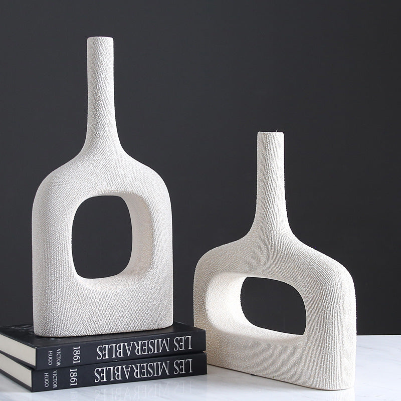 Minimalist Ceramic Granular Vases - HOMYEA