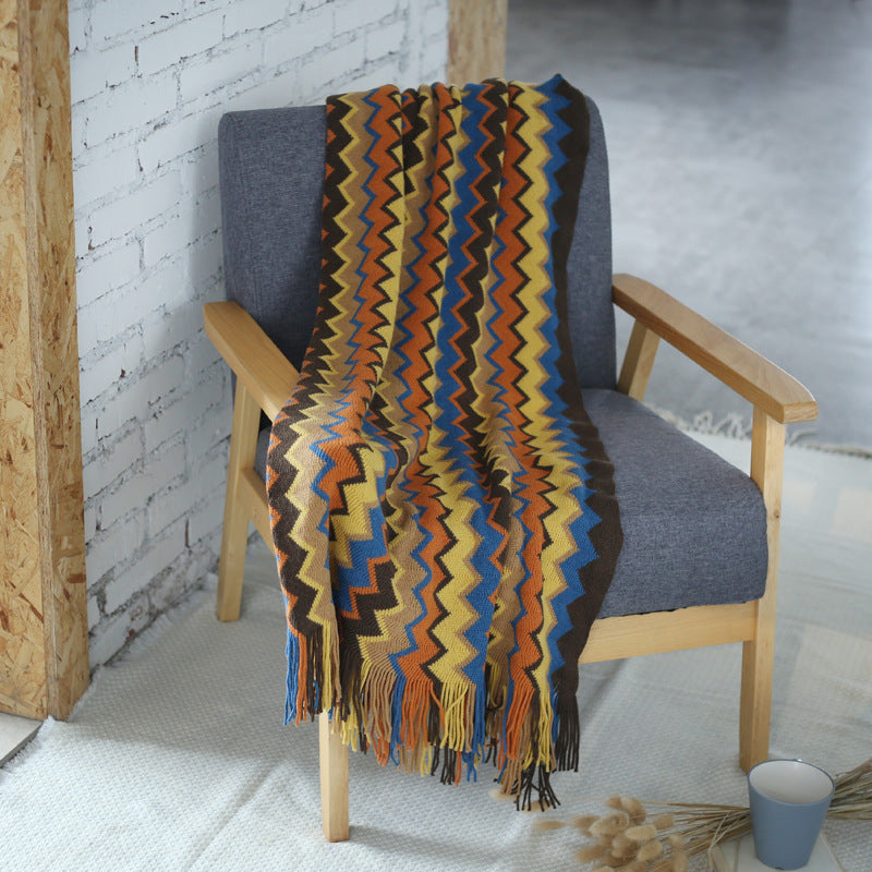 Bohemia Knitting Rectangle Blanket - HOMYEA