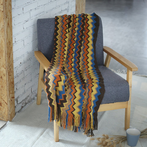 Bohemia Knitting Rectangle Blanket - HOMYEA