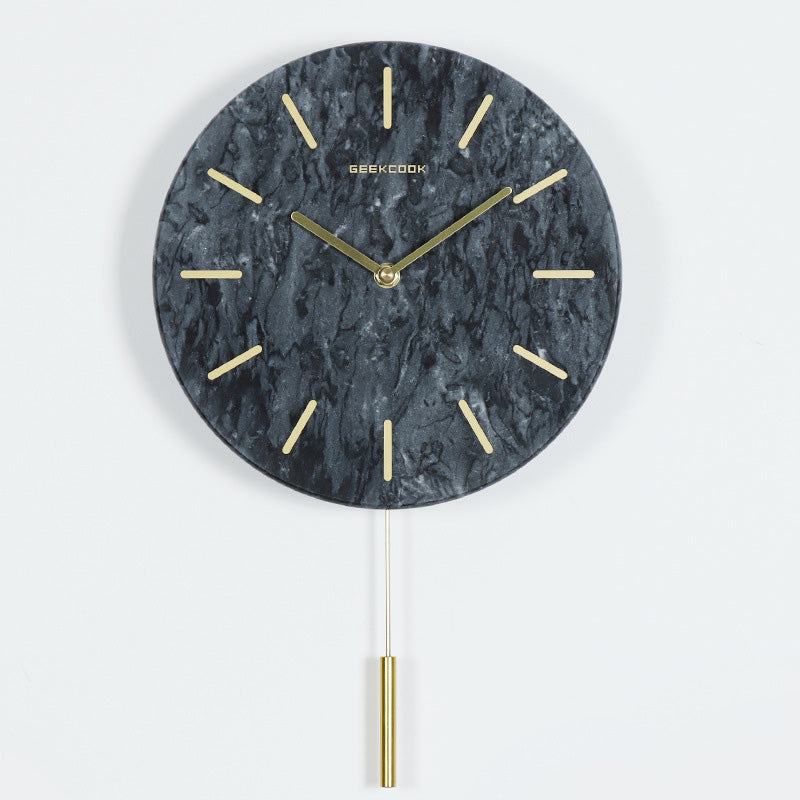 Simple Marble Wall Clocks - HOMYEA