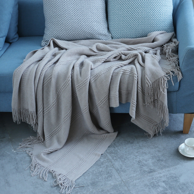 Fringe Lace Warm Blanket - HOMYEA