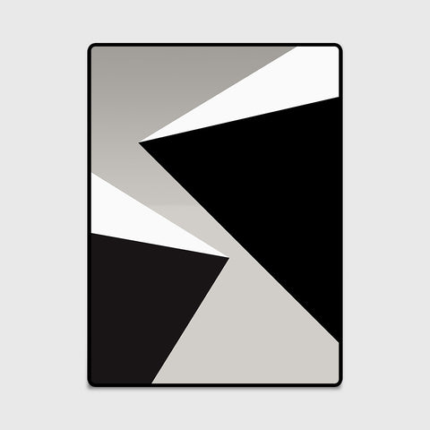 Black And White Geometric Rectangular Rugs - HOMYEA