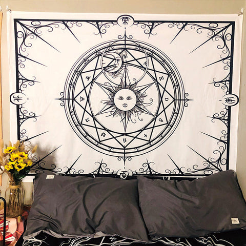 Black and White Tarot Tapestry - HOMYEA