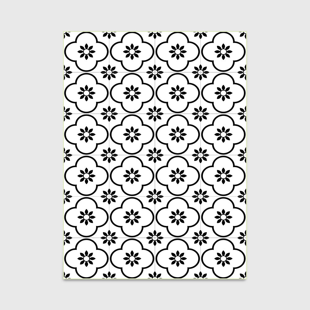 Black and White Pattern Rectangular Rugs - HOMYEA