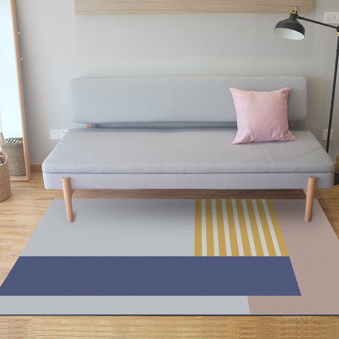 Geometric Light Purple Rectangular Rugs - HOMYEA